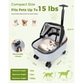 thumbnail image 6 of Lekereise Cat Carrier with Wheels (Black), 180° Wide Open Rolling Cat Carrier for Outdoor Adventures, Silent Wheels & Hard Bottom for Park/Camping, Portable Pet Travel Carrier for Cats Up to 15 lbs, 6 of 7