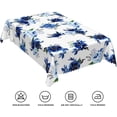 thumbnail image 6 of 60x84inches Watercolor Blue Floral Tablecloth Blue White Rectangle Table Cloth Waterproof Stain Resistant Fabric Table Cover for Kitchen Dining Room Holiday Picnic Party Indoor Outdoor Decor, 6 of 7