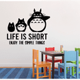 thumbnail image 2 of Life Is Short Enjoy The Simple Things Life Motivational Inspirational Quotes Cute Totoro Silhouette Vinyl Wall Art Sticker Decal Decoration Home Bedroom Classroom Nursery Living Room Size (22x30 inch), 2 of 3