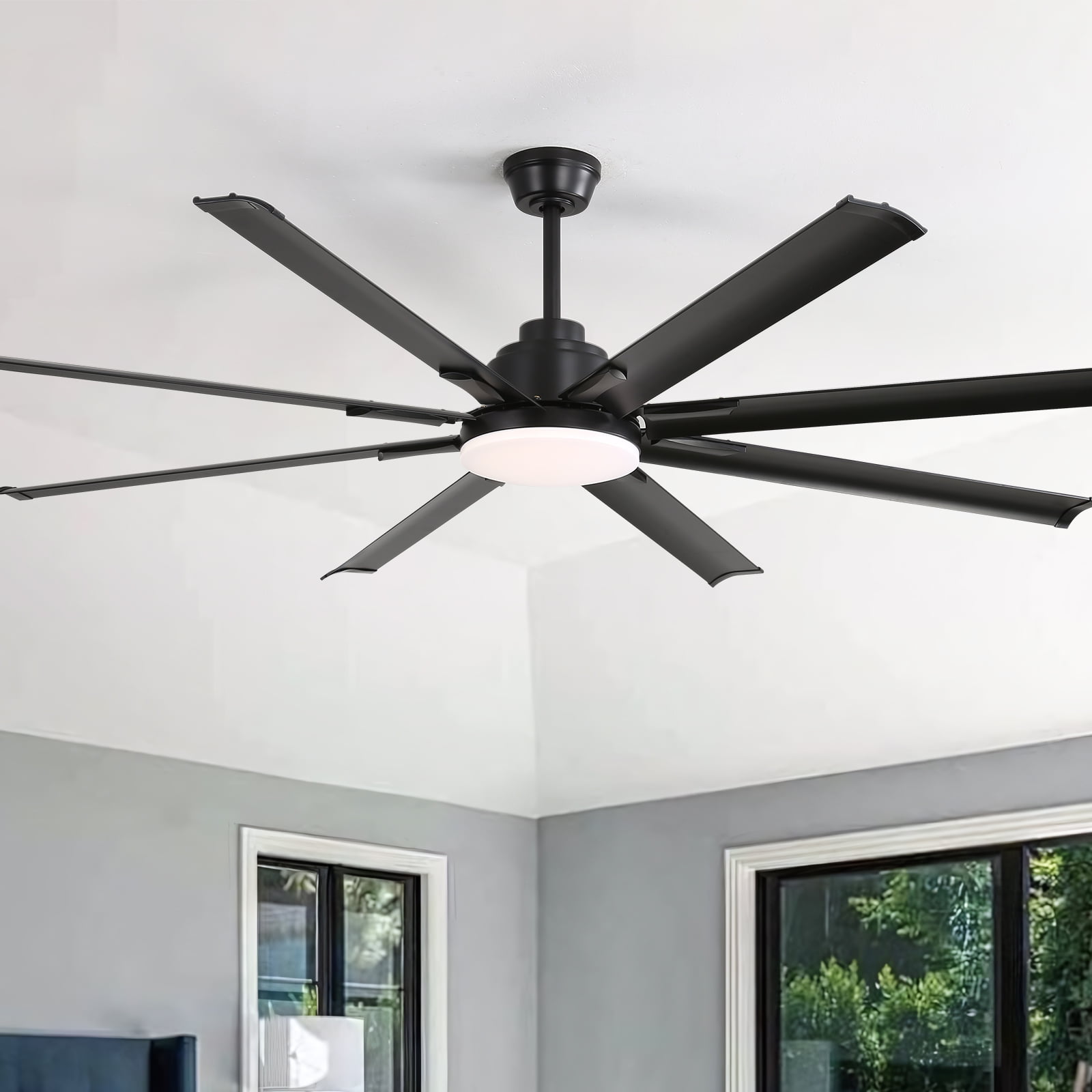 Sofucor Smart Large Fan 84-Inch Ceiling Fan with LED Light Kit and Remote Control, Contemporary, Indoor/Outdoor