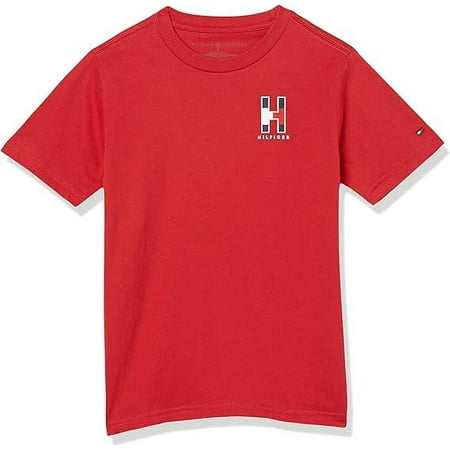 Tommy Hilfiger SCARLET SAGE Boys' Short Sleeve Solid Crew Neck T-Shirt, US 4T