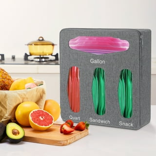 Decozion Ziplock Bag Storage Organizer - Food Storage Bag Organizer Kitchen Drawer - Zip Lock Bag Container Organizer - Sandwich