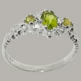 thumbnail image 3 of LBG British Made 9k White Gold Natural Peridot Womens Statement Ring - 33 size options - Size 9.25, 3 of 9
