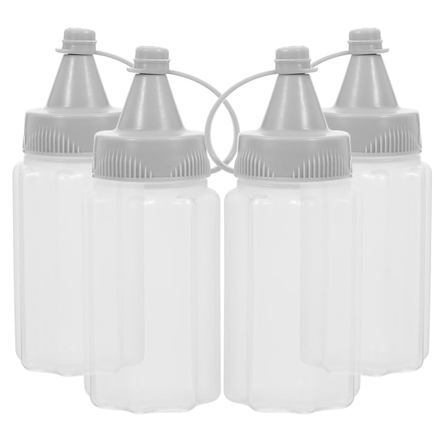 SHISUYAN 4 Pcs Pots à Miel Bouteilles à Miel Compressibles Réutilisables Bouteilles à Sirop Vides Compressibles