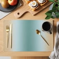 thumbnail image 2 of Placemats Set of 4, Teal Yellow Ombre Woven Placemat, Linen Place Mats for Kitchen/Dining Tables, Farmhouse Modern Gradient Art Washable Table Mats for Party, 2 of 8