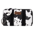thumbnail image 3 of Wrangler Wristlet Western Wallet Boho Aztec Credit Card Holder for Women, Cow Print-Black, 3 of 7