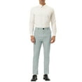thumbnail image 2 of Lars Amadeus Men's Dress Stripe Pants Slim Fit Flat Front Business Trousers, 2 of 6
