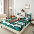 thumbnail image 4 of Castle Fairy Boho Hippie Aztec Queen Sheet Sets,Abstract Cow Print Bed Set, 4 of 7