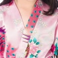 thumbnail image 4 of Girls' Satin Kimono Robe - Peacock And Blossoms Bathrobes Dressing Gown For Spa Wedding Birthday Y1, 4 of 5