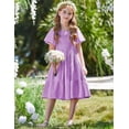 thumbnail image 2 of Vestido Arshiner morado para niñas de 5 a 6 años con bolsillos de poliéster, 2 of 7