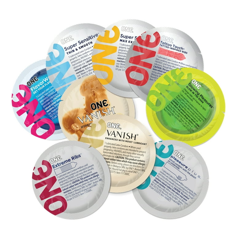 One Mixed Pleasures Variety Pack Assorted Lubricated Latex Condoms