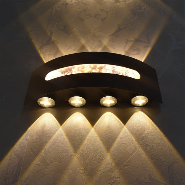 Aplique de pared LED de 15 W para interiores, luz de pared negra con lámina de oro blanco cálido de 3000 K, lámpara de pared de metal para dormitorio, comedor, pasillo #51E-15 W oso de fresa Electrónica