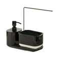 thumbnail image 2 of Dispensador de jabón Nhthy para fregadero de cocina con bandeja, organizador para jabón de manos y lavavajillas para encimera, dispensador doble con soporte para esponja. Negro, 2 of 6