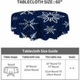 thumbnail image 3 of Tablecloth Round Snowflake Table Cloth Winter Falling Snowflakes on Blue Background Table Cover for Dining Room Kitchen Decoration 60inch, 3 of 6