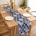 thumbnail image 3 of Blue Boho Table Runner - 48 Inch Long, Kitchen Dining Table Runner Dresser Scarves, Vintage Country Ethnic Abstract Gingham Farmhouse Decor for Coffee Tables Wedding Party Banquet, 3 of 8
