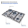 thumbnail image 4 of Tricombo Supra parrilla de 5 quemadores en acero inoxidable, campana con cristal curvo en acero inoxidable para Isla y horno eléctrico, 4 of 8