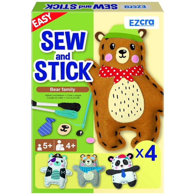 Kit de costura y pegatinas EZCRA Easy Arts and Crafts para niños
