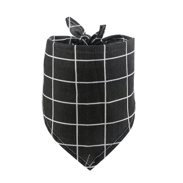 Greeniant Bufanda de baba para 4 estaciones, plegable, de algodón suave, elegante, reutilizable, ajustable, toalla Triangular para mascotas, para cuello Ropa para mascotas Tela escocesa negra Greeniant PT003844-02
