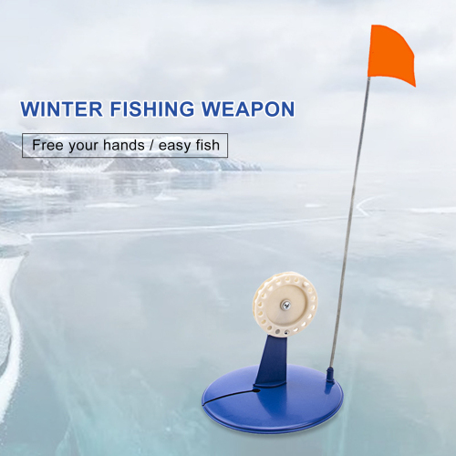 Cheers.US Ice Fishing Tip Up Metal Pole Orange Flag Angler Tackle