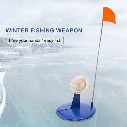 3Pcs Ice Fishing Tip Up, Metal Pole Orange Flag Angler Tackle Accessory,Ice  Fishing Flag Ice Fishing Tip Up Flag Replacement for Outdoor Winter River