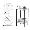 thumbnail image 4 of SYNGAR 2-Tier Coffee Table, Tea Table and Marble Coffee Table, Multifunctional Bedside Table End Table Side Table with Marble Table Top, Black and White, 4 of 11