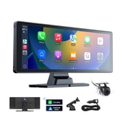 LULAION 10.26" Wireless CarPlay & Android Auto Screen with Backup Camera and Dash Cam