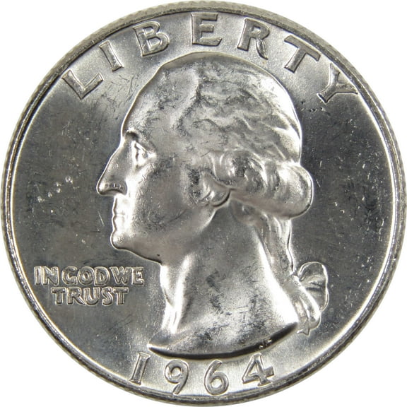 1964 D Washington Quarter BU Uncirculated 90% Silver 25c Coin