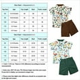 thumbnail image 2 of Ensemble de Culottes pour Garçon, Col Rabattu, Haut Décontracté à Imprimé Animal, Short Élastique, 2 of 8