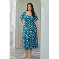 thumbnail image 6 of CASSIE LIZ Plus Size Dresses Square Neck Floral Print Green Smocked Maxi Dress Spring Summer Dress with Pockets Party Wedding Guest Dress XL 14W 16W, 6 of 11