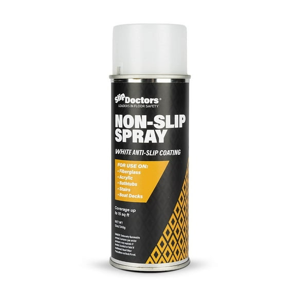 Non-Slip Spray (White) for Increased Grip on Fiberglass, Acrylic, Concrete and Tiles – White Anti-Slip Spray Coating for Shower, Bathtubs & Floors