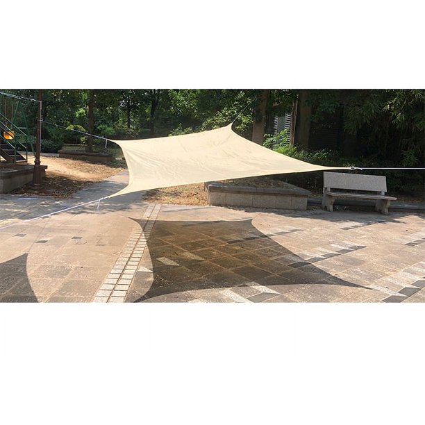 Vela de Sombra Rectangular Beige 2 x 3 m Impermeable, 98% de protección UV con Transpirable a Prueba de Viento, para Lona para pérgola Terraza Ba