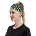thumbnail image 5 of Uemuo Green Squares Printed Sports Headbands for Men Women,Moisture Wicking Workout Headband, Sweatband Headbands,Non-slip Workout Gym Yoga Headband, 5 of 9