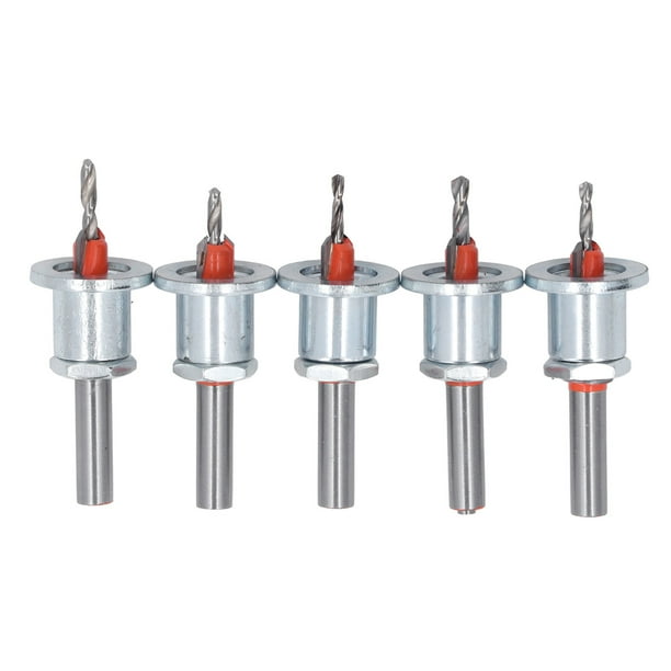 5Pcs Countersink Drill Bit Set Adjustable Replacement Combo with Case for Wood Metal Power Tool