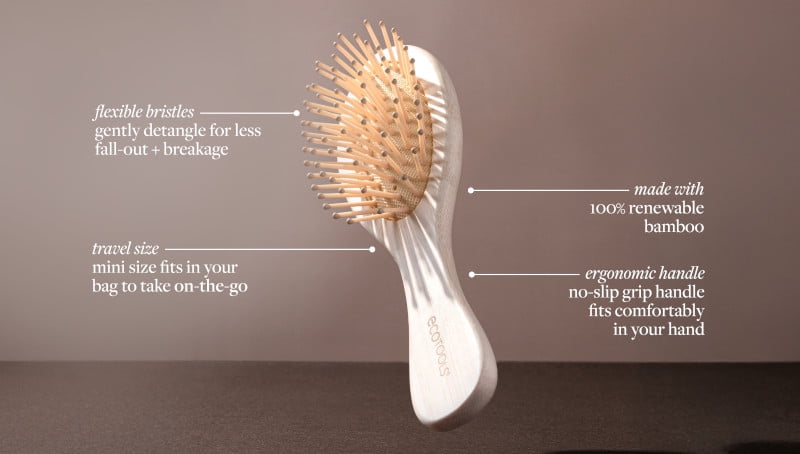 EcoTools Mini Travel Detangler Brush for All Hair Types