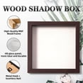 thumbnail image 2 of Muzilife 10x10 inch Shadow Box Picture Frame with Linen Board Deep Wood Glass Display Case, Walnut, 2 of 5