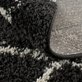 thumbnail image 2 of Hauteloom Berber Shag Collection - Ayden Farmhouse Living Room Bedroom Area Rug with Tassel - Fluffy Plush High Pile Carpet - Soft Shaggy Rug, Moroccan Trellis - Black, White, Beige - 5'3" x 7'3", 2 of 5