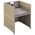 thumbnail image 3 of vidaXL Garden Chairs 2 pcs with Cushions and Pillows Poly Rattan Beige, 3 of 4