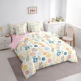 thumbnail image 3 of Homewish Chic Flowers 7pcs Bedding Comforter Set For Kids Teens Female Girls,Spring Garden Queen Bedding Sets Super Cozy,Colorful Floral Leaves Queen Sheet Sets,Lightweight Room Decor,Reversible, 3 of 8