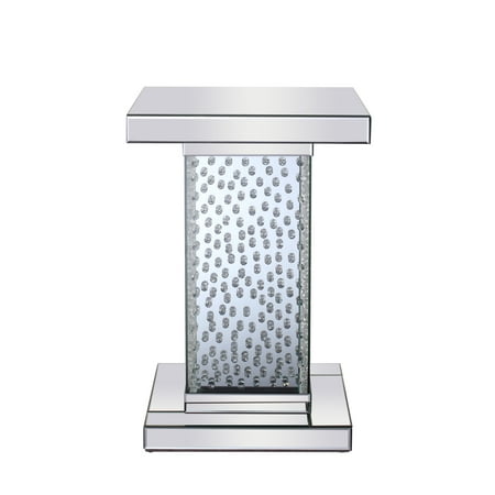 17 Light Square - Elegant Lighting MF92006 Modern 17 1/2 Inch Wide Square Mirrored Crystal End Tab