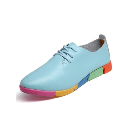 

Ritualay Women Flats Slip On Boat Shoe Comfort Walking Shoes Flat Lightweight Loafers Driving Daily Non-slip Moccasins Blue 8