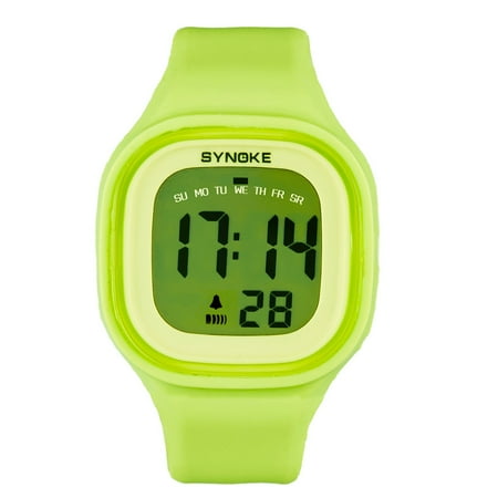 - SYNOKE Fashion Cool Water-resistant Jelly Student Watch Ultra Soft Silicone Watch Band Women Men Sports Wristwatch