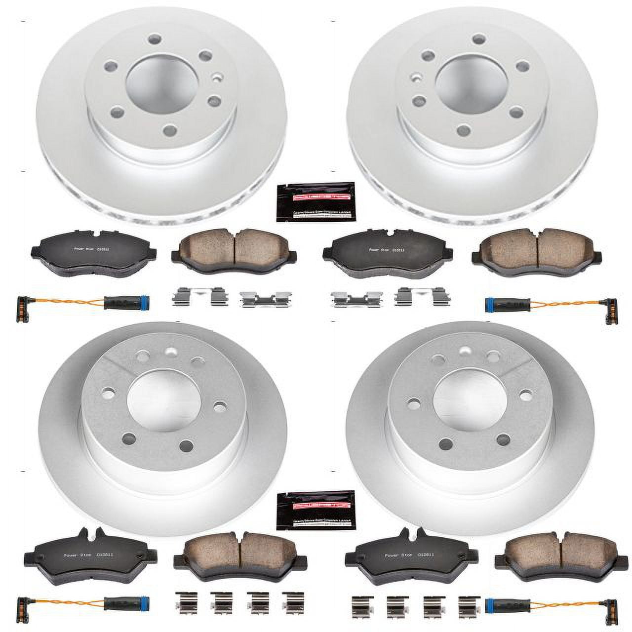 PowerStop Front and Rear Geomet Coated Brake Rotor and Pad Kit Fits: DODGE MERCEDES-BENZ Select Models CRK6235
