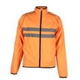 thumbnail image 1 of Cycling Jacket Polyester Breathable Windproof Waterproof Reflective Jacket Coat for Motorcycling Biking Orange M, 1 of 9