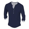 thumbnail image 1 of HBFAGFB Long Sleeve Work Shirts for Men Button Down Pullover Tops Lightweight Sweatshirt Navy Size XL, 1 of 3