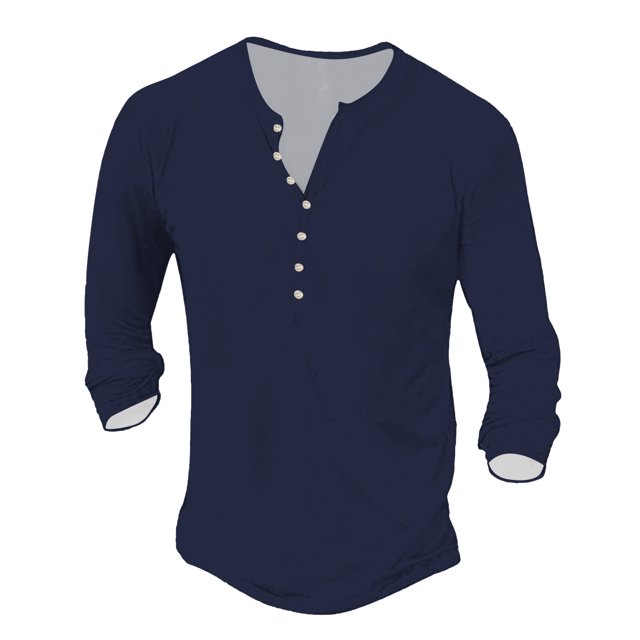 HBFAGFB Long Sleeve Work Shirts for Men Button Down Pullover Tops Lightweight Sweatshirt Navy Size XL