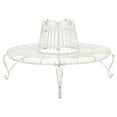 thumbnail image 4 of SAFAVIEH Ally Darling Outdoor Patio Wrought Iron Tree Bench, Antique White, 4 of 9