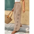 thumbnail image 5 of Eytino Womens Wide Leg Pants Casual Loose Summer Boho Drawstring Elastic Waist Travel Vacation Beach Pants Hollow Out Textured Lounge Pants, 5 of 7