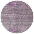 thumbnail image 4 of HomeRoots 606208 8 ft. Purple & Gray Round Floral Washable Indoor & Outdoor Area Rug, 4 of 5