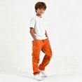 thumbnail image 4 of Nskgu Boys Cargo Pants Cotton Baggy Chino Straight Leg Trousers Elastic Waist Multi Pocket Joggers Casual Back To School Hiking Pants For Kids & Teens 5-15 Years, 4 of 9