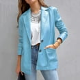 thumbnail image 2 of Lindreshi Shackets for Women 2023 with Pockets Women Casual Long Sleeve Solid Turndown Collar Buttons Fashion Coat, 2 of 7